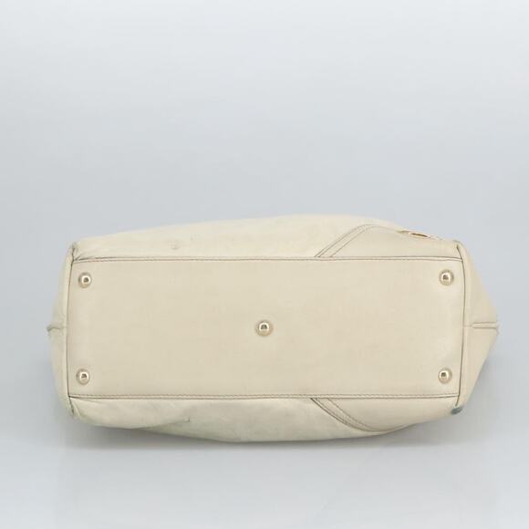 GUCCI Tote Bag Leather Beige Gold - Picture 8 of 16